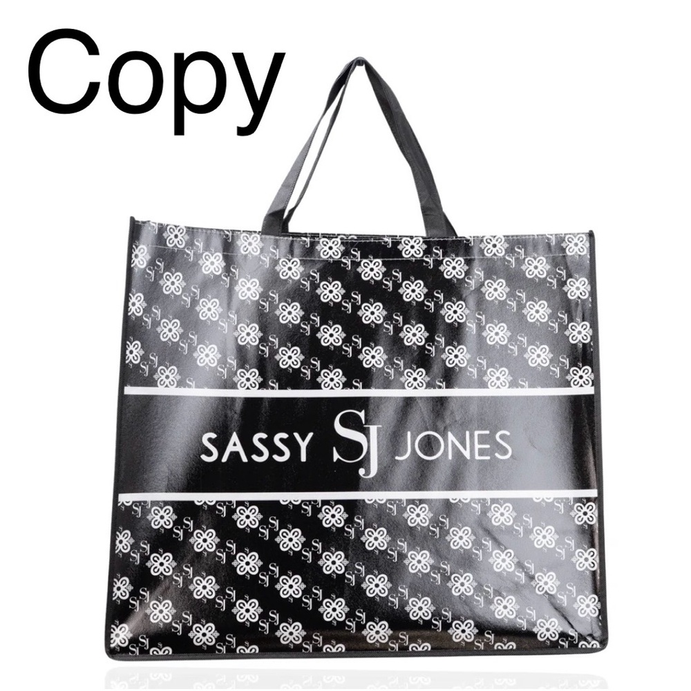 Sassy Jones Black and White Patterned Tote - 2 Bags included - Picture 2 of 3